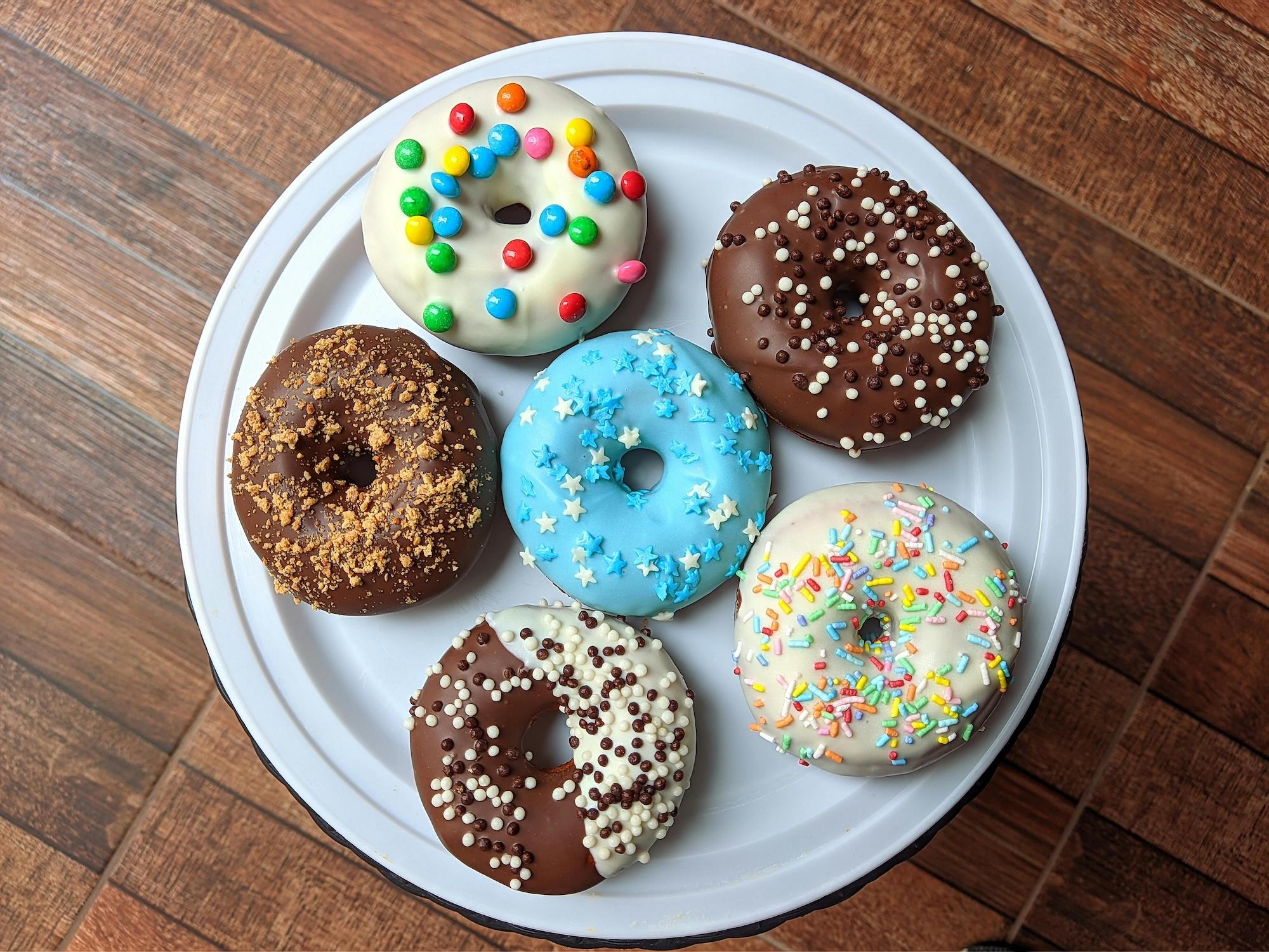 Donuts with glaze and icing